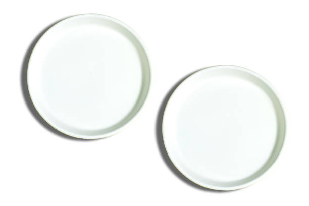 istock Modern oriental ceramic plates View from above isolated on white background with clipping path 1446212616