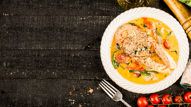 istock A western meal: Delicious Tuscan salmon 1446218444