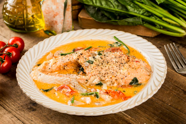 istock A western meal: Delicious Tuscan salmon 1446218508