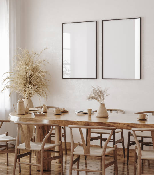 istock Frame mockup in farmhouse dining room interior 1446223123