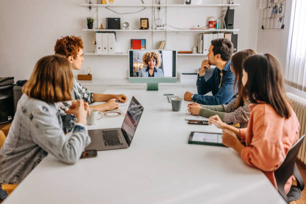 istock Hybrid office meeting 1446223485