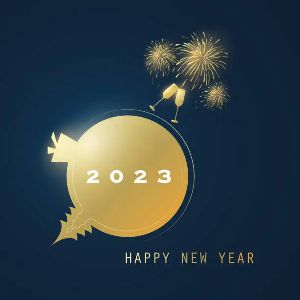 Vector illustration of New Year Card Background - 2023