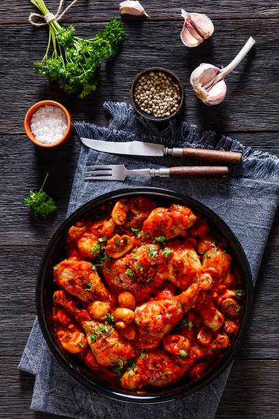 istock chicken stew with mushrooms in a tomato sauce 1446228894