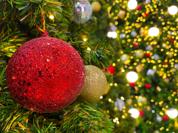 istock Christmas ball tree decoration, Christmas background 1446228901