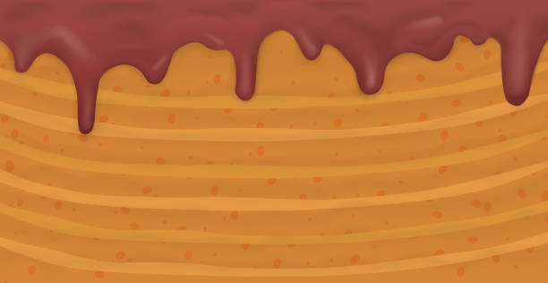 panorama-hintergrundschichtkuchen, lebensmitteltextur - vektor - foodbackground stock-grafiken, -clipart, -cartoons und -symbole