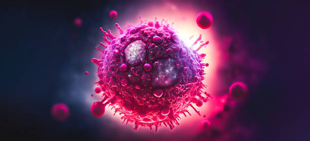 hiv-virus schwimmt mit dna-hintergrund, hiv-impfstoff und -behandlung, hiv-virus-therapiekonzept - retrovirus stock-fotos und bilder