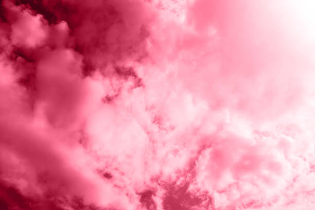 istock Summer sky and clouds viva magenta color 1446239113
