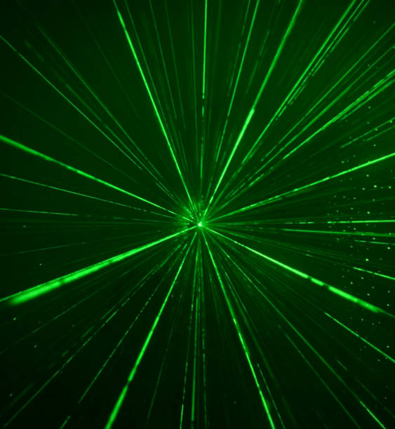 Green Laser Beams in dark corridor