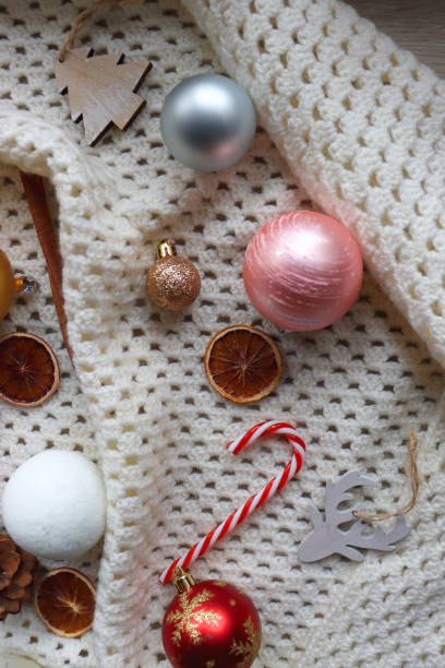 istock Christmas Ornaments and White Blanket 1446241784