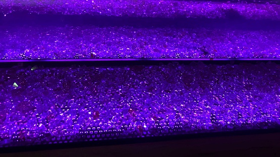 Pretty purple crystals in gas fireplace