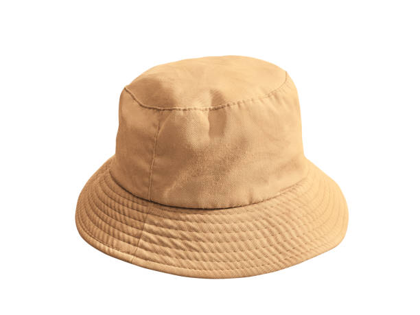 istock Brown bucket hat isolated on white 1446247338