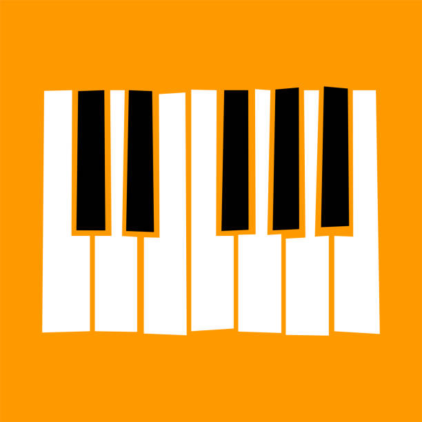ilustraciones, imágenes clip art, dibujos animados e iconos de stock de jazz piano keys abstract element poster - piano key piano musical instrument music