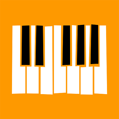 Jazz music poster piano keys on yellow background