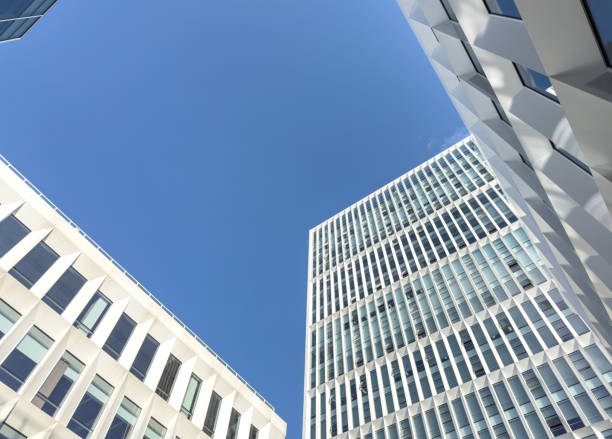 istock low angle view of modern office building 1446252314