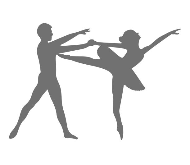 ballett-tänzer - white background ballet dancer dancer dancing stock-grafiken, -clipart, -cartoons und -symbole