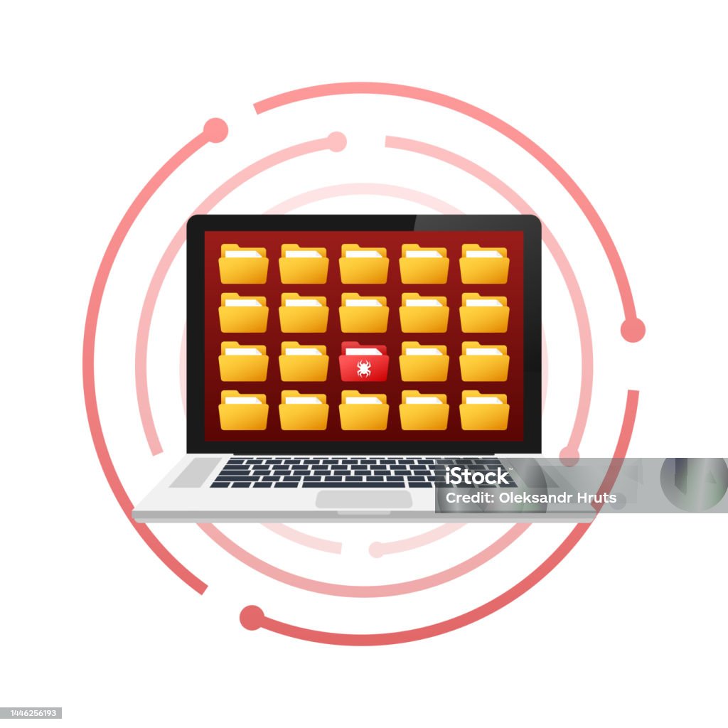 Malware Infect Pc File Computer Virus Infect Files Malware Hacker Attack Vector Stock ...