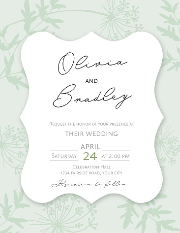 Invitation template with frame. Several organized layers for easier editing.