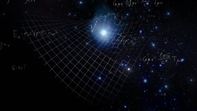 Curvature of the space-time continuum under the influence of mass,