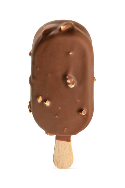 istock Popsicle ice cream bar with chocolate coating and nuts isolated on white. 1446257849