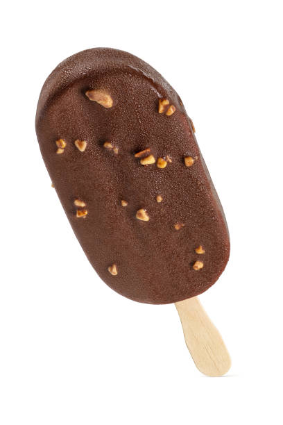 istock Popsicle ice cream bar with chocolate coating and peanuts isolated on white. 1446257866