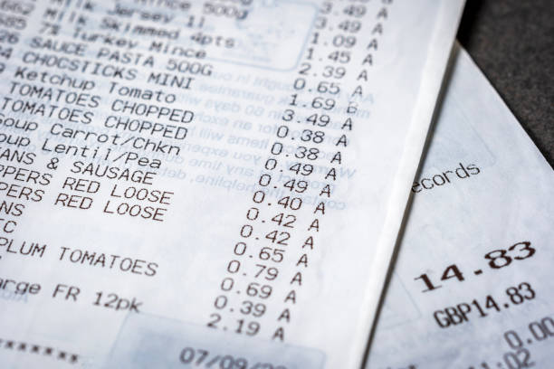 istock British shopping receipt stacks background in england uk 1446261170