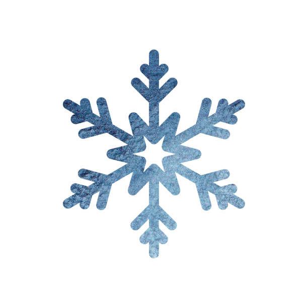 istock Watercolor hand painted illustration of snowflake. Isolated on white background 1446261186