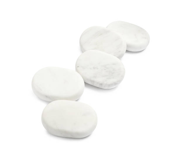 istock Group of marble stones on white background 1446262593