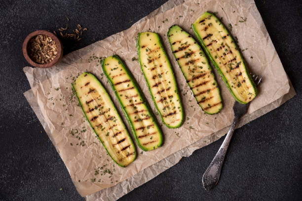 istock Grilled zucchini with herbs, healthy vegetable meal 1446264858
