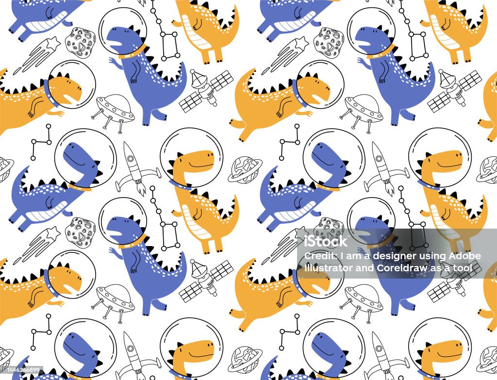 Hoa Văn Liền Mạch Với Những Chú Khủng Long Dễ Thương Trong Không ...