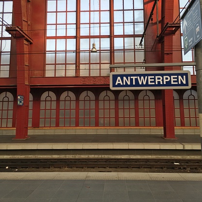 Train station in Antwerp, Belgium.