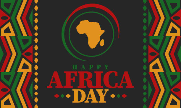 아프리카의 날. 행복한 아프리카 자유의 날과 해방의 날. 아프리카 대륙과 전 세계에서 매년 축하하십시오. 아프리카 패턴. 포스터, 카드, 배너 및 배경. 벡터 일러스트 레이 션 - african tribal culture stock illustrations