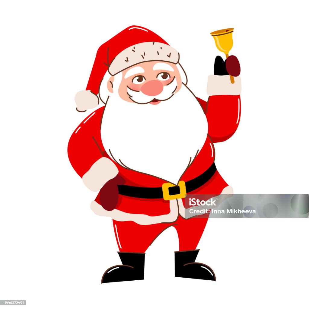 Hình Ảnh Cô Lập Của Ông Già Noel Với Một Chiếc Chuông Vector Minh ...