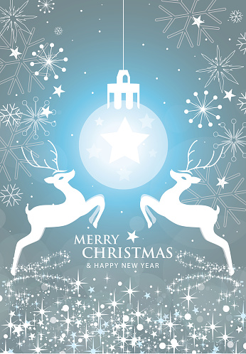 A vector illustration to show reindeers in a Christmas backgrounds