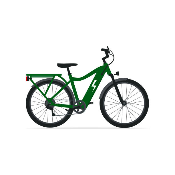 roweru na białym tle - electric bicycle stock illustrations