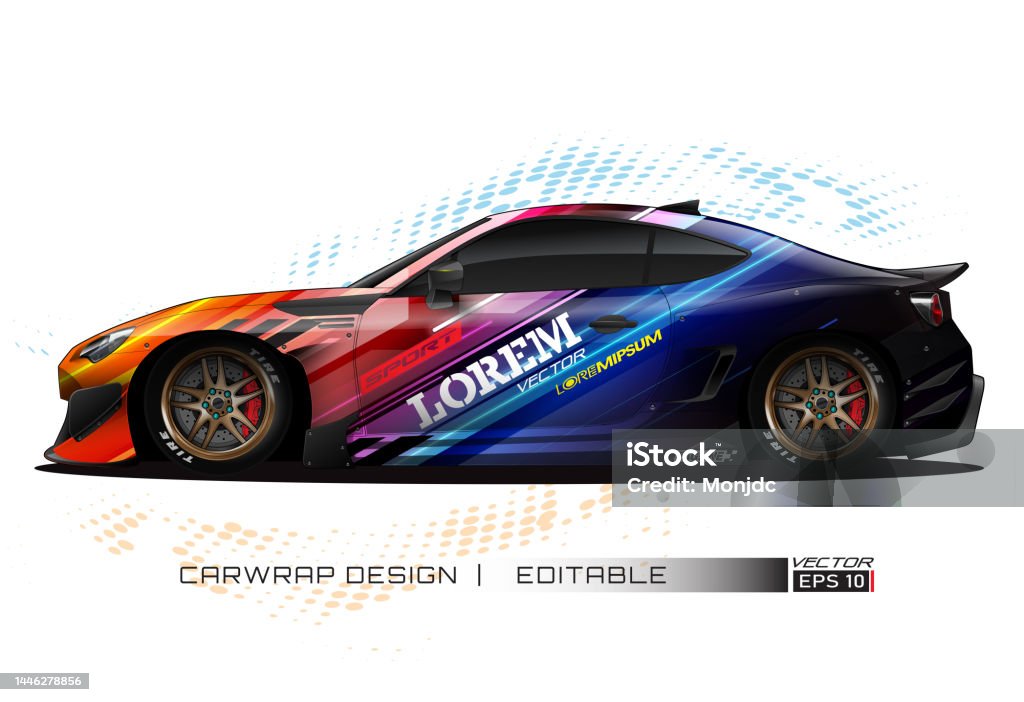 Car Vector Image Racing Racing Car Wrap Design Vector For Race Car Graphic Abstract Stripe ...