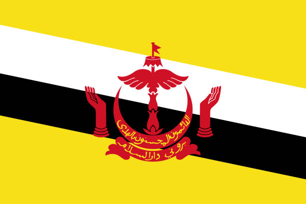 ilustraciones, imágenes clip art, dibujos animados e iconos de stock de bandera de brunei  - bandar seri begawan