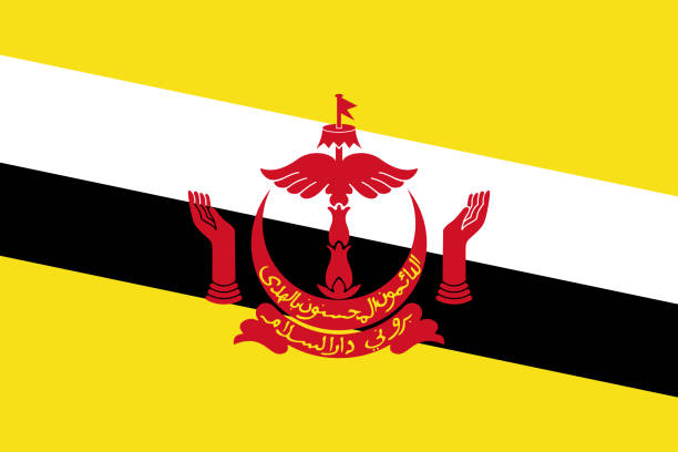 illustrations, cliparts, dessins animés et icônes de drapeau de brunei  - bandar seri begawan