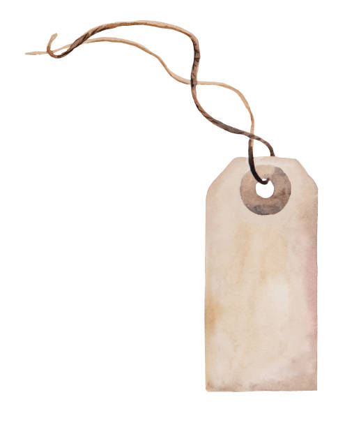 istock Paper gift tag, isolated Watercolor illustration, greeting cards element and holiday design 1446283175
