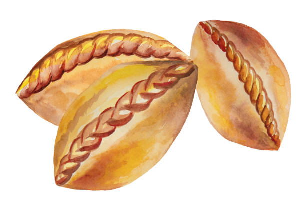 istock Russian or ukrainian Pie isolated watercolor illustration, baked goods 1446283183
