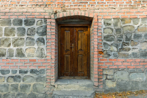Opening of an old wooden wall