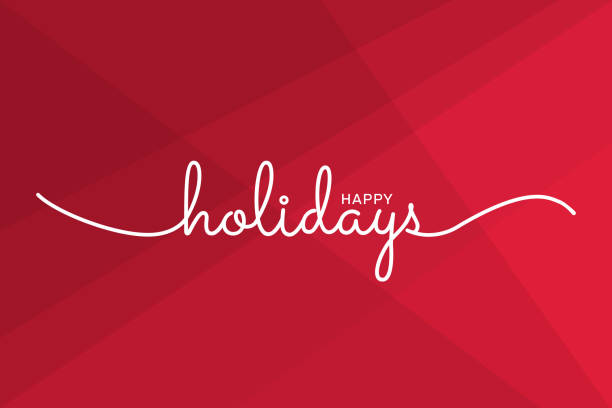 happy holidays design for greeting card, badge, invitation, calendar, etc. vector stock illustration - happy holidays 幅插畫檔、美工圖案、卡通及圖標