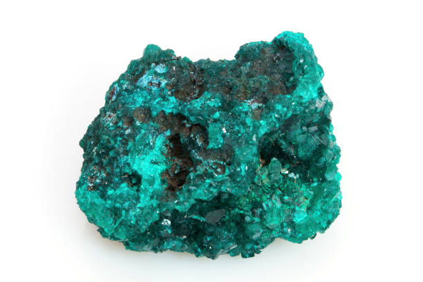 istock Natural natural stone green dioptase on a white background 1446293188