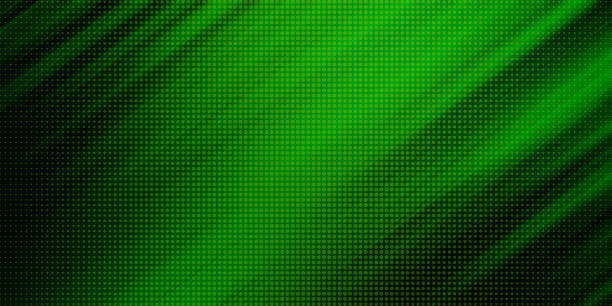 istock Abstract green nature gradient color oblique lines stripes background and dots texture halftone style. Geometric minimal pattern modern sleek texture 1446298185