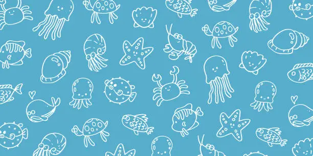 Vector illustration of Ocean fish pattern for background design