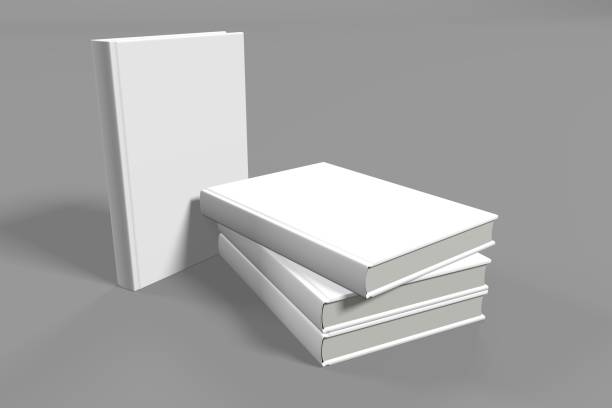 istock Realistic 3d book mockup illustration with 4 hard covers. Book mockup standing on isolated gray background with shadow. 4 hardcover books. 1446307455