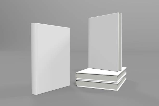 istock Realistic 3d book mockup illustration with 4 hard covers. Book mockup standing on isolated gray background with shadow. 4 hardcover books. 1446307503