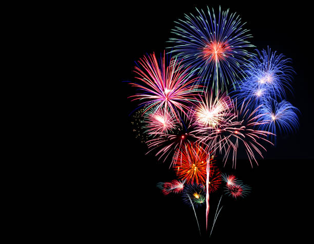 istock Fireworks of various colors burst in the night sky 1446307994