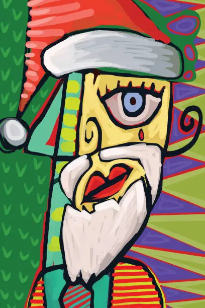 Vector illustration of Abstract portrait of Santa Claus