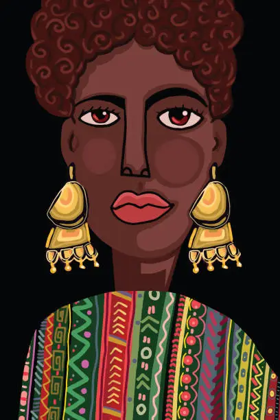 Vector illustration of African American woman