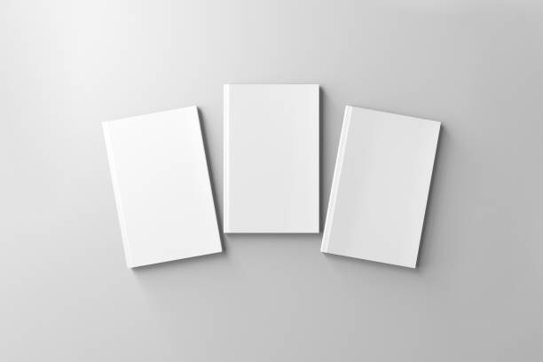 istock Realistic 3d book mockup illustration with 3 soft covers. Book mockup standing on isolated gray background with shadow. 1446310050